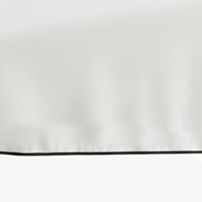 White dining tablecloth with contrast black border