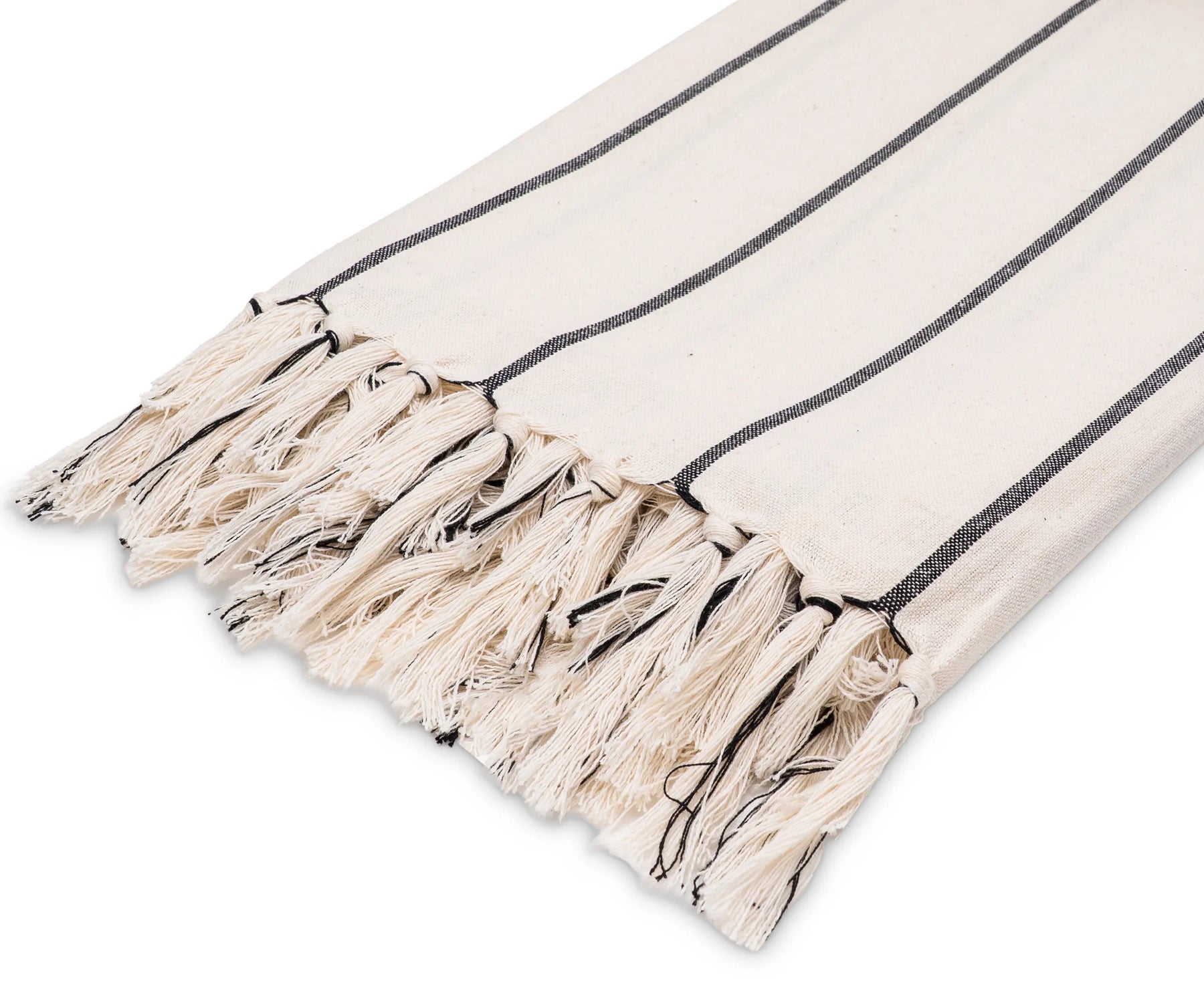 Luxury cotton throw blanket with a minimalist striped design, lightweight and breathable for everyday use
