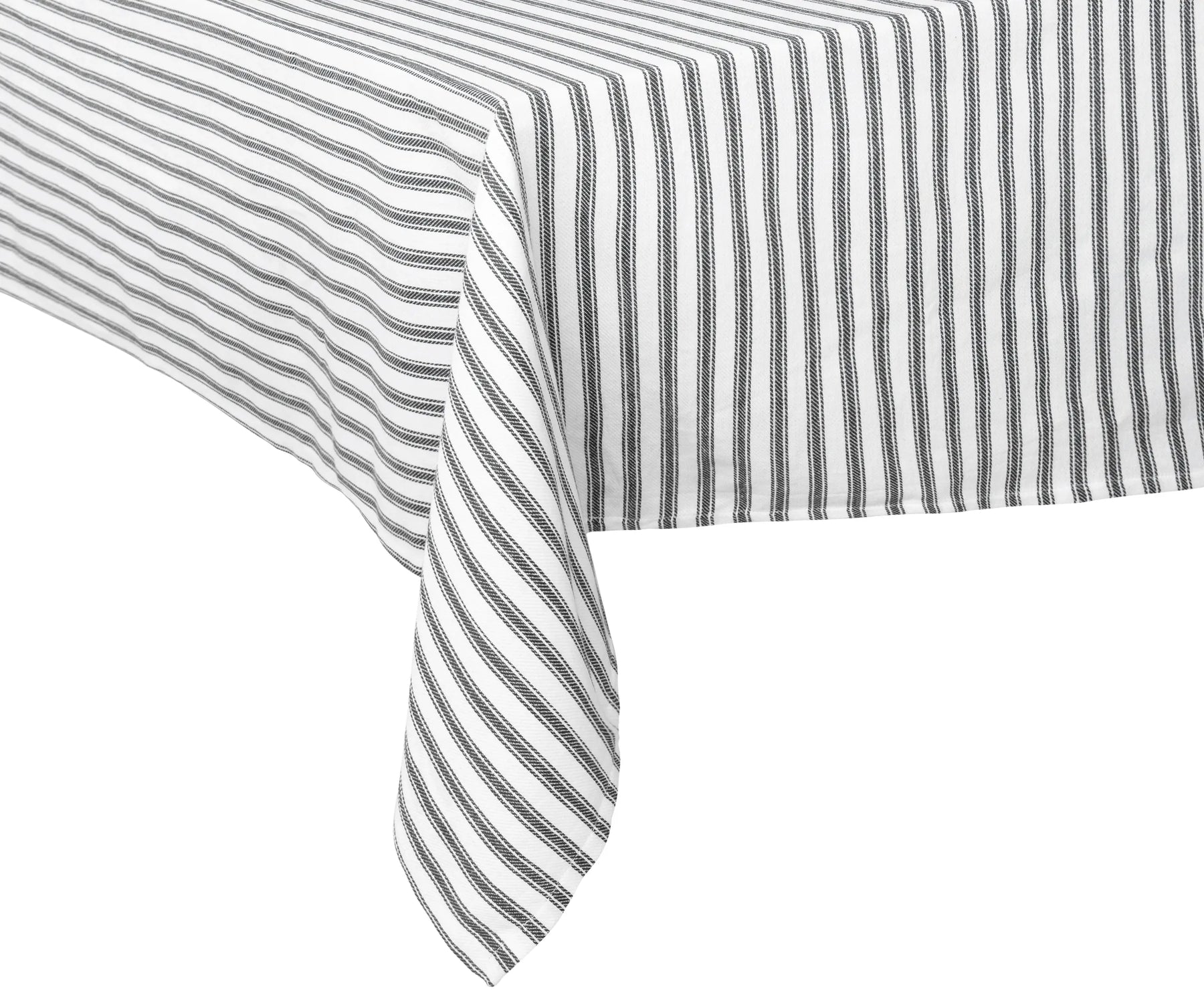 Black ticking stripe cotton dining table cover