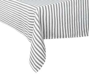 Black ticking stripe cotton dining table cover