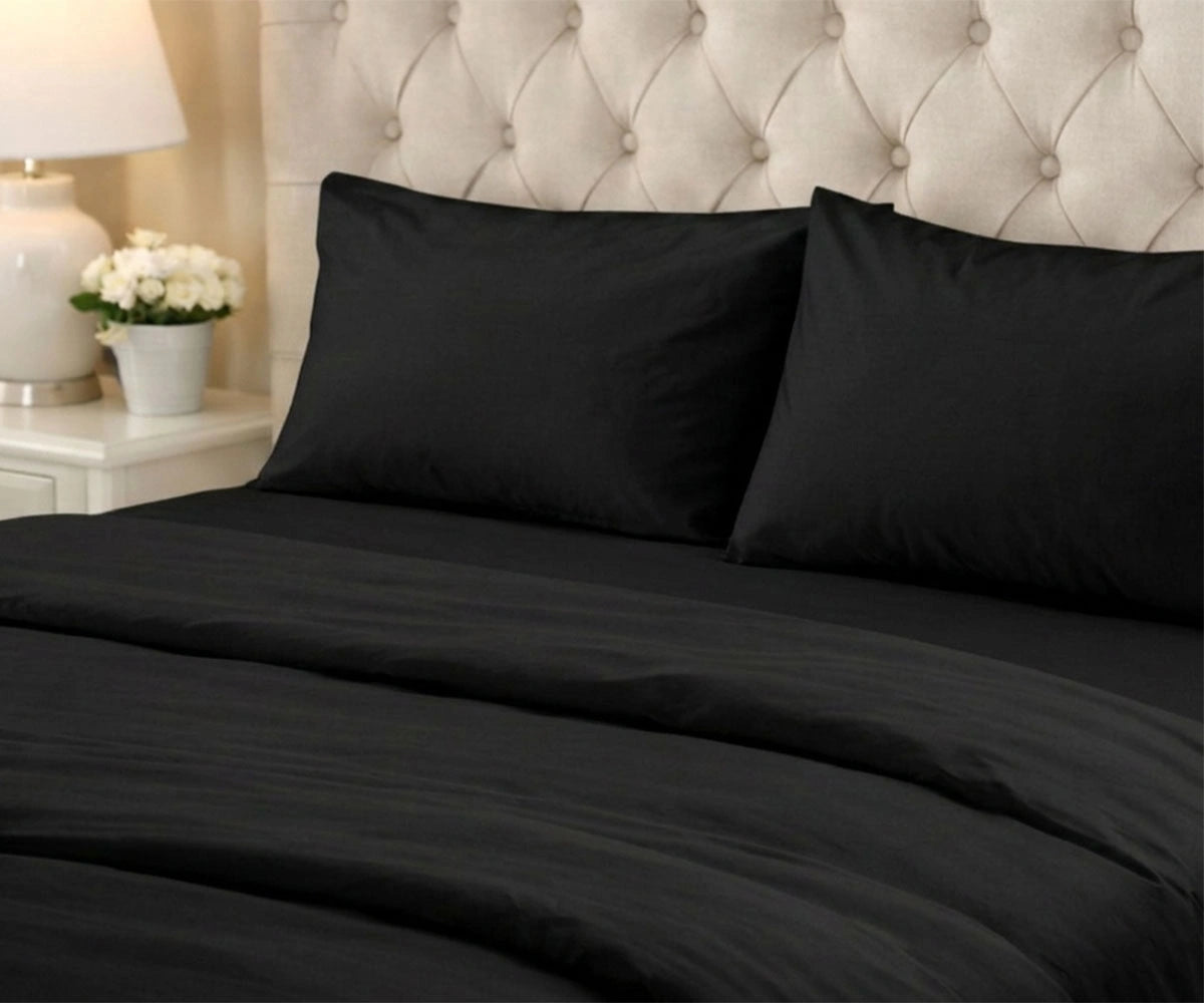 black cotton king size pillow cases soft sateen cotton pillow covers for modern bedroom