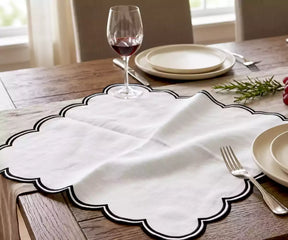 White Napkins With Scalloped Trim