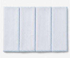 Blue striped linen napkins set of 4 in premium 100% linen, elegant cloth dinner napkins with classic pinstripe design for coastal dining, parties, and everyday table settings.