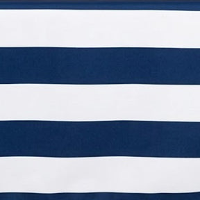 High-contrast navy and white nautical-style stripe pattern on textured cotton fabric for home textiles.