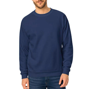 Men’s blue full sleeve sweatshirt for casual and sporty outfits – durable cotton winter pullover