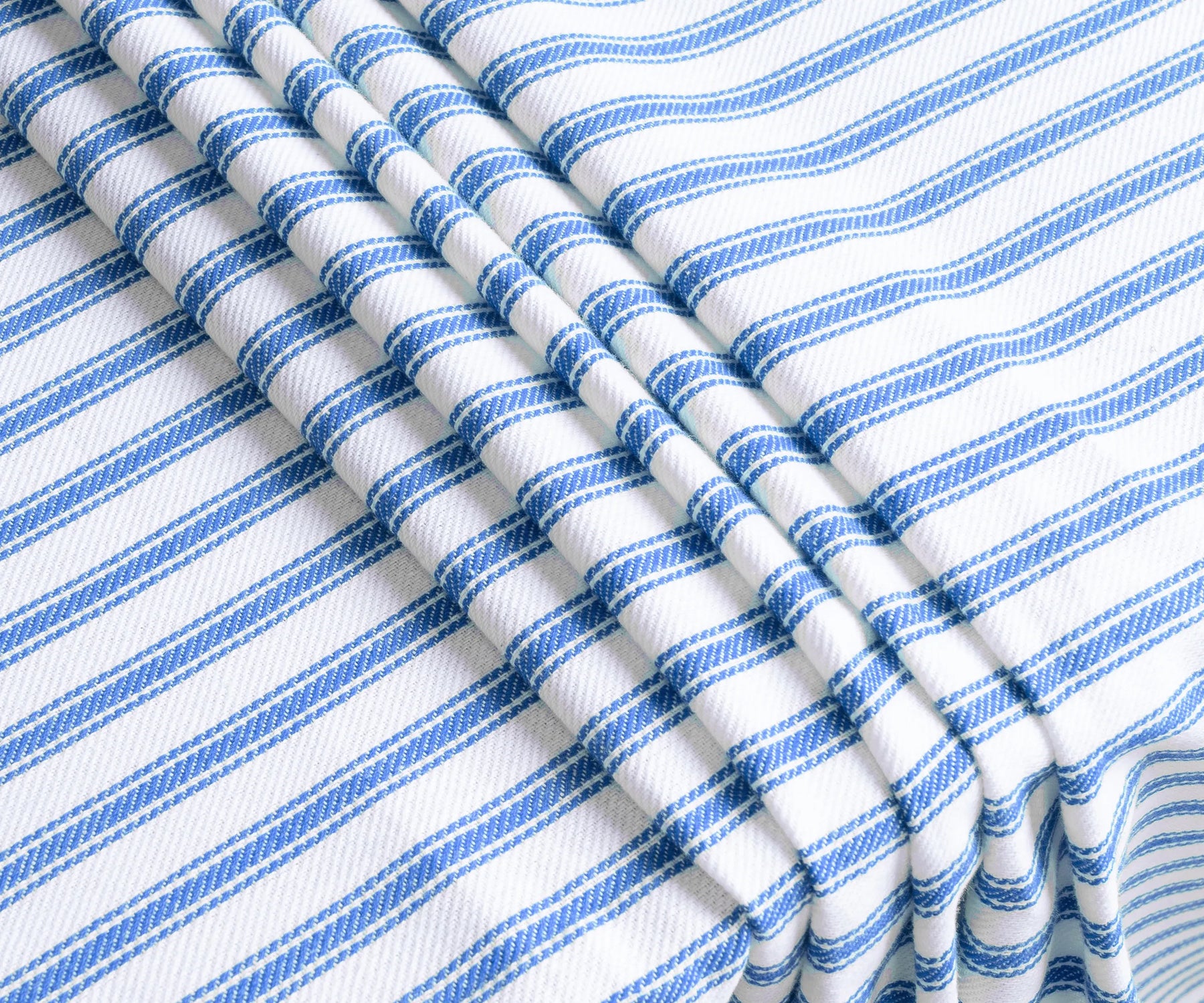 Light blue stripe rectangle cotton tablecloth for weddings