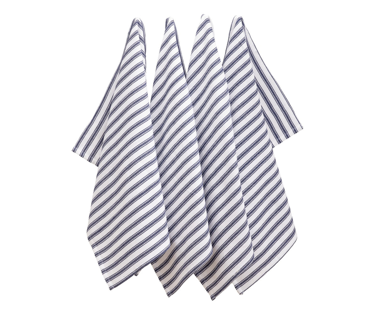 Soft and absorbent blue striped tea towels for everyday kitchen use