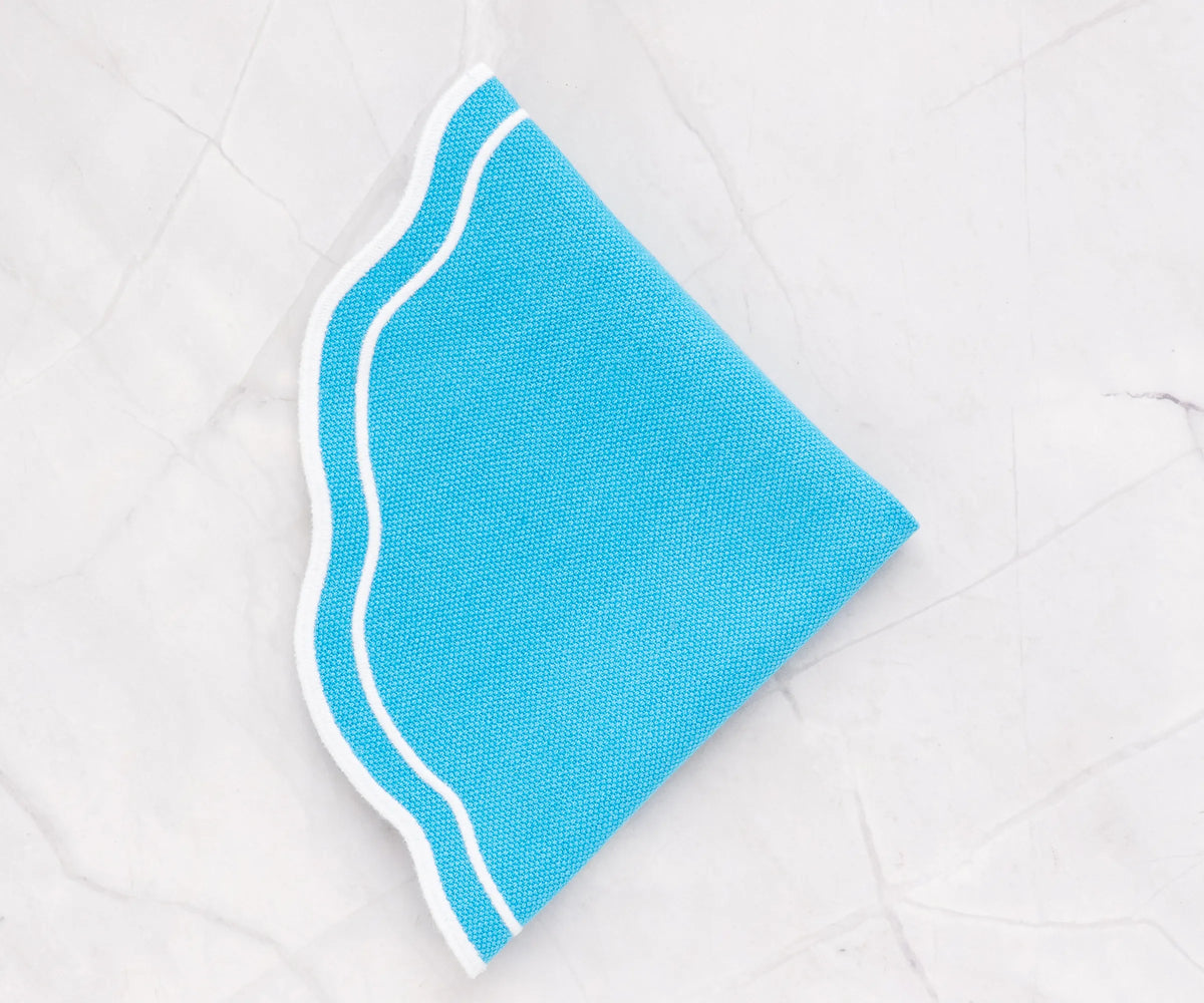 Round cotton scallop edge placemat, modern farmhouse style table accessory