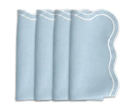 Light Blue Scallop Napkins