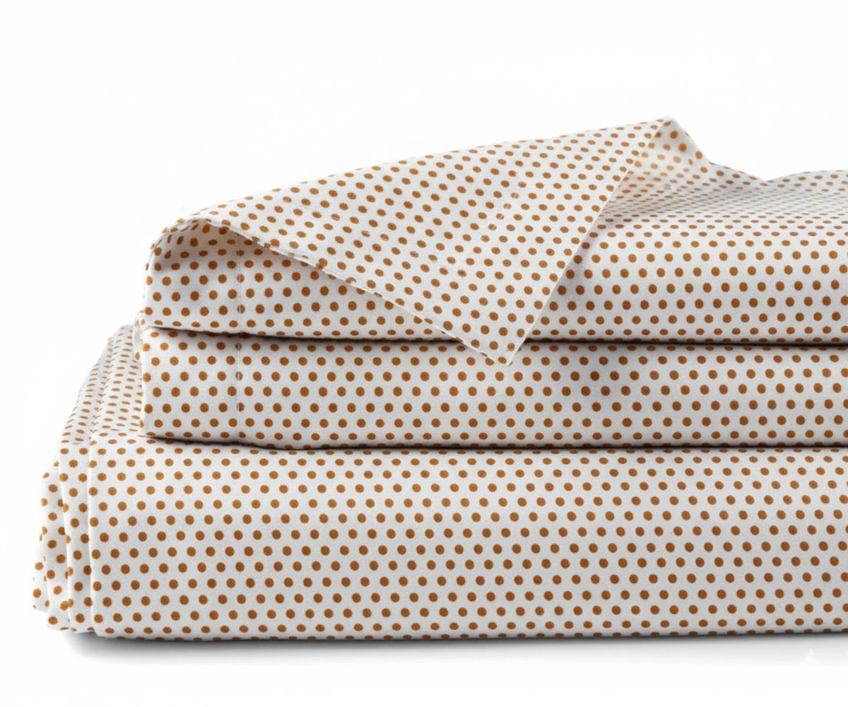 mustard polka dot linen sheet set modern printed linen bedding queen king