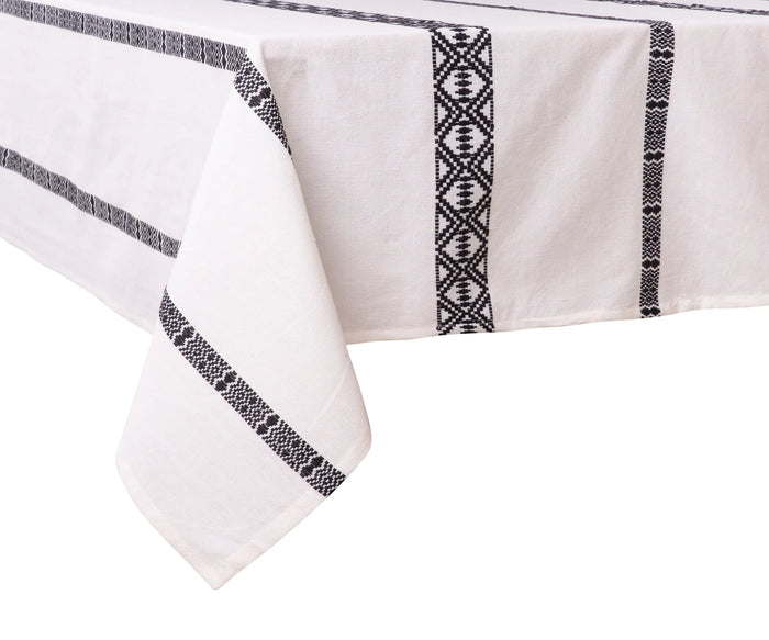 Modern striped rectangular tablecloth for casual dining and  stripe tablecloth
striped tablecloths
black and white striped cotton tablecloth weddings