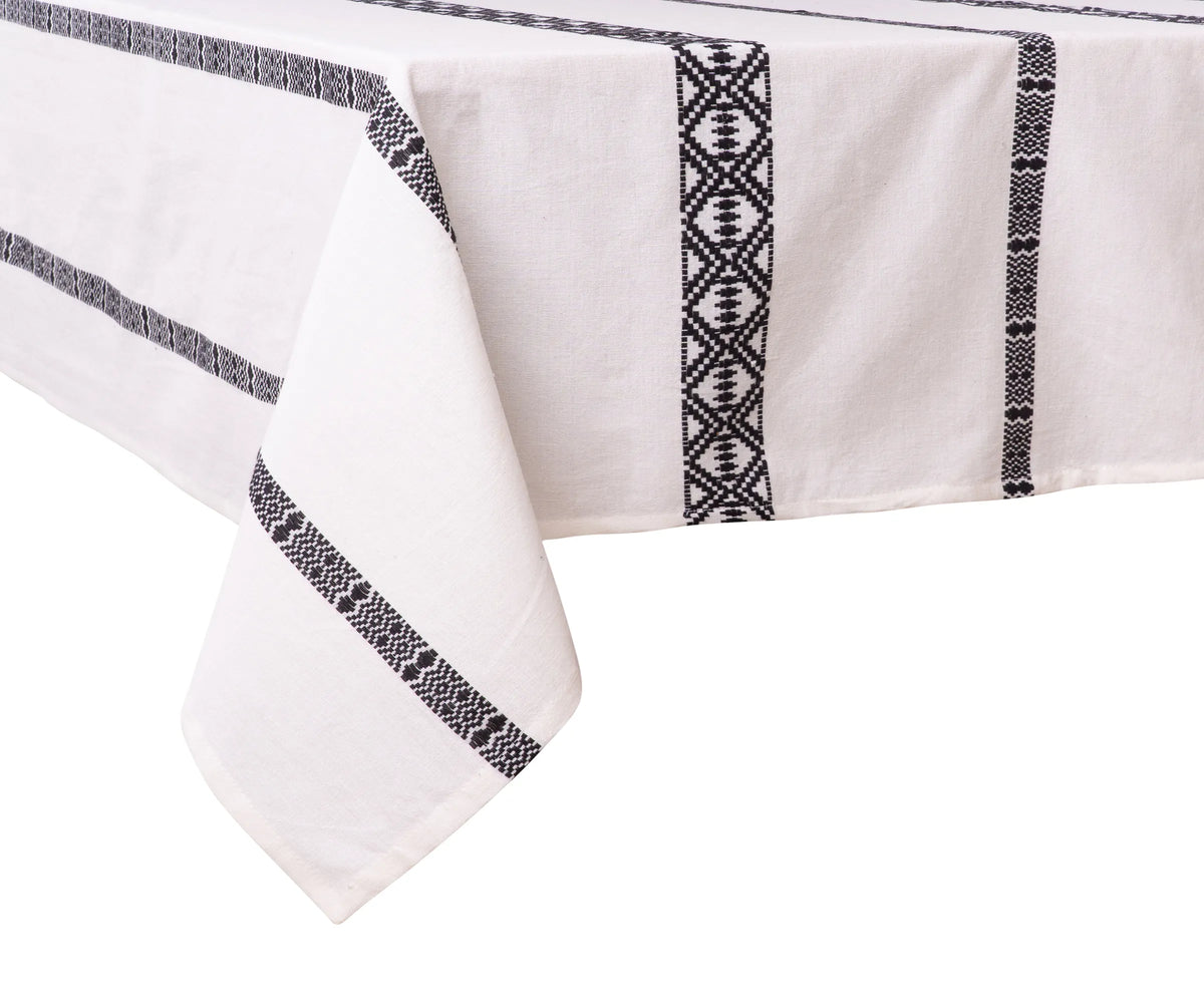 Modern striped rectangular tablecloth for casual dining and weddings