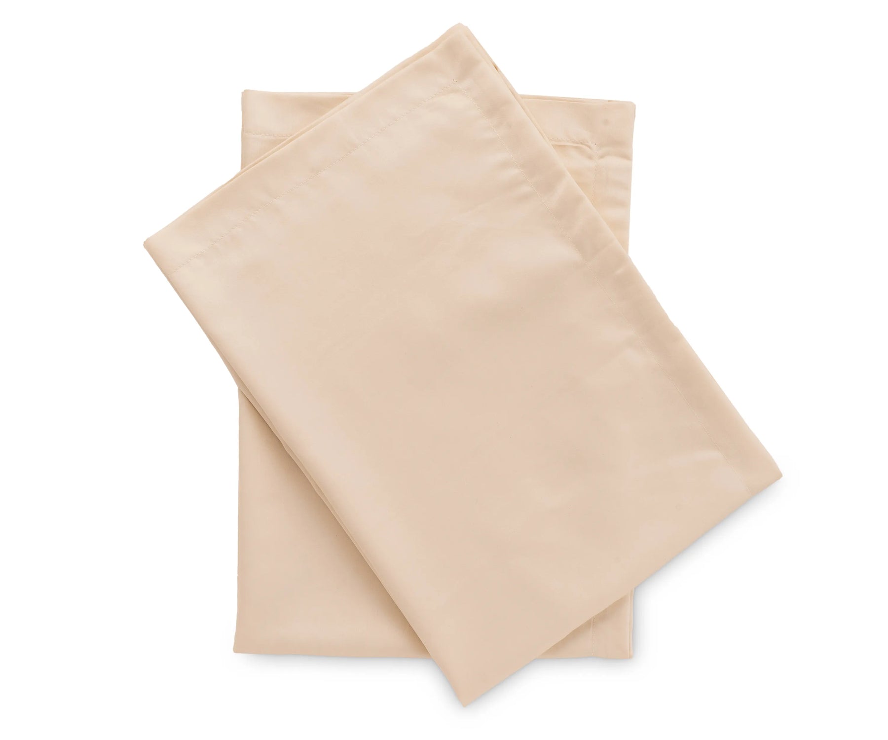Soft and breathable cotton pillowcases in beige with smooth sateen finish, machine washable