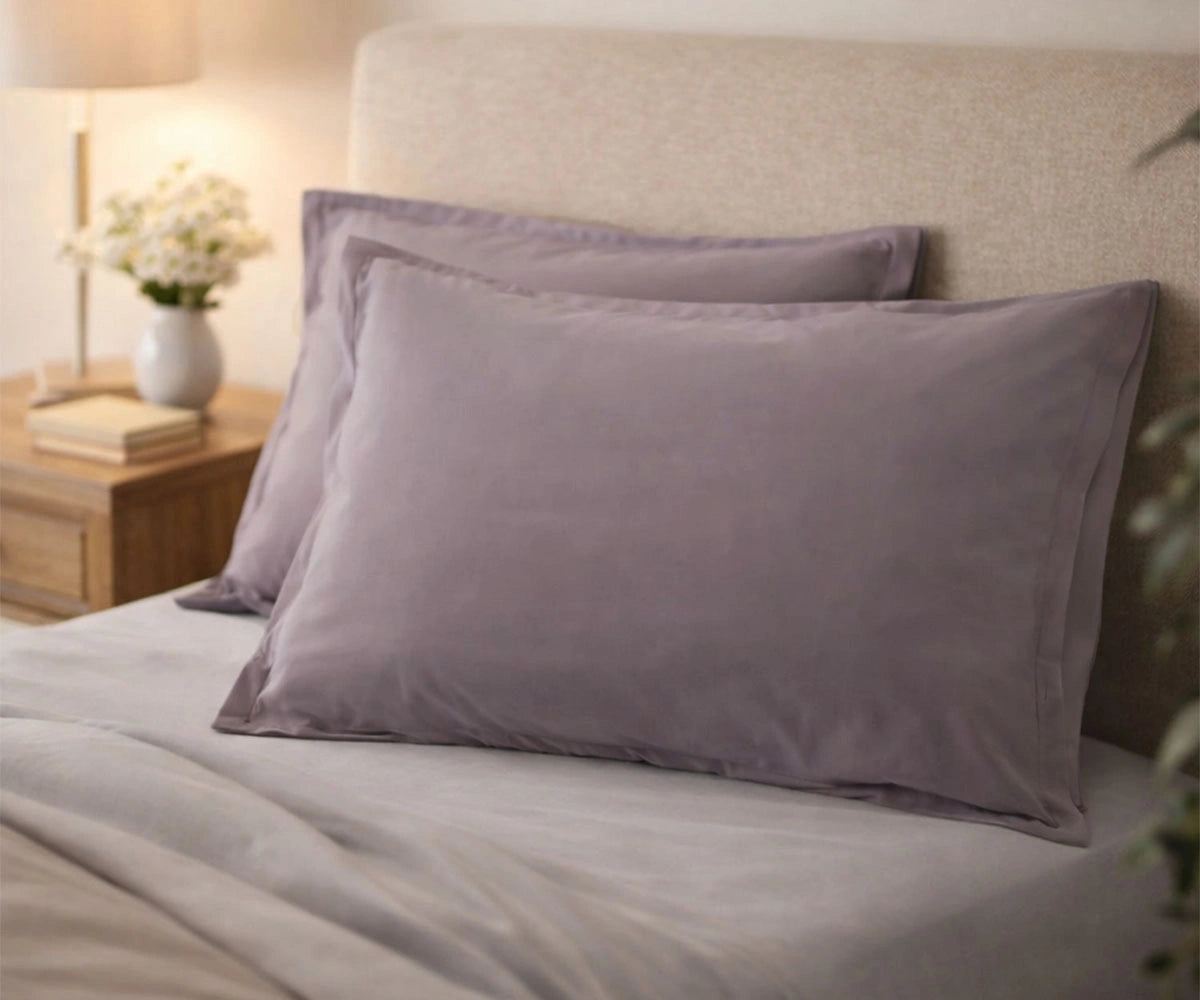 soft brown cotton pillow covers on bed – breathable decorative pillowcases for modern bedroom