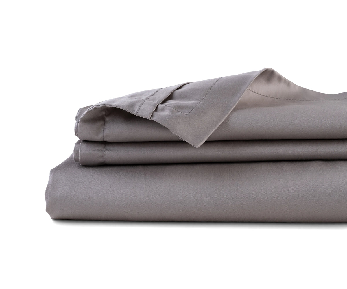 Brown cotton flat sateen sheet with silky smooth finish for king and queen beds