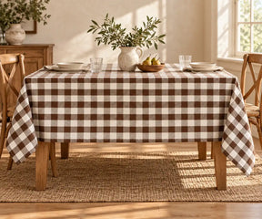 Buffalo Check Tablecloth - Coffee Brown