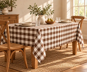 Buffalo Check Tablecloth - Coffee Brown