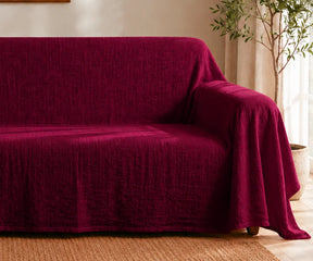 Soft linen furniture cover with a breathable fabric for comfortable everyday sofa protection.