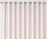 Blush cotton cabana stripe curtains with bold vertical stripes and a soft, washable design for bedroom and living room windows.