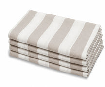 Blush Pink Cabana Striped Cotton Dinner Napkins  Soft Reusable Cloth Napkins for Wedding Reception, Bridal Shower, Spring and Everyday Table Decor