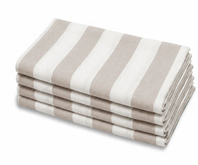 Blush Pink Cabana Striped Cotton Dinner Napkins  Soft Reusable Cloth Napkins for Wedding Reception, Bridal Shower, Spring and Everyday Table Decor
