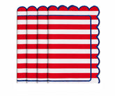Cabana Stripe Napkins with Scalloped Trim