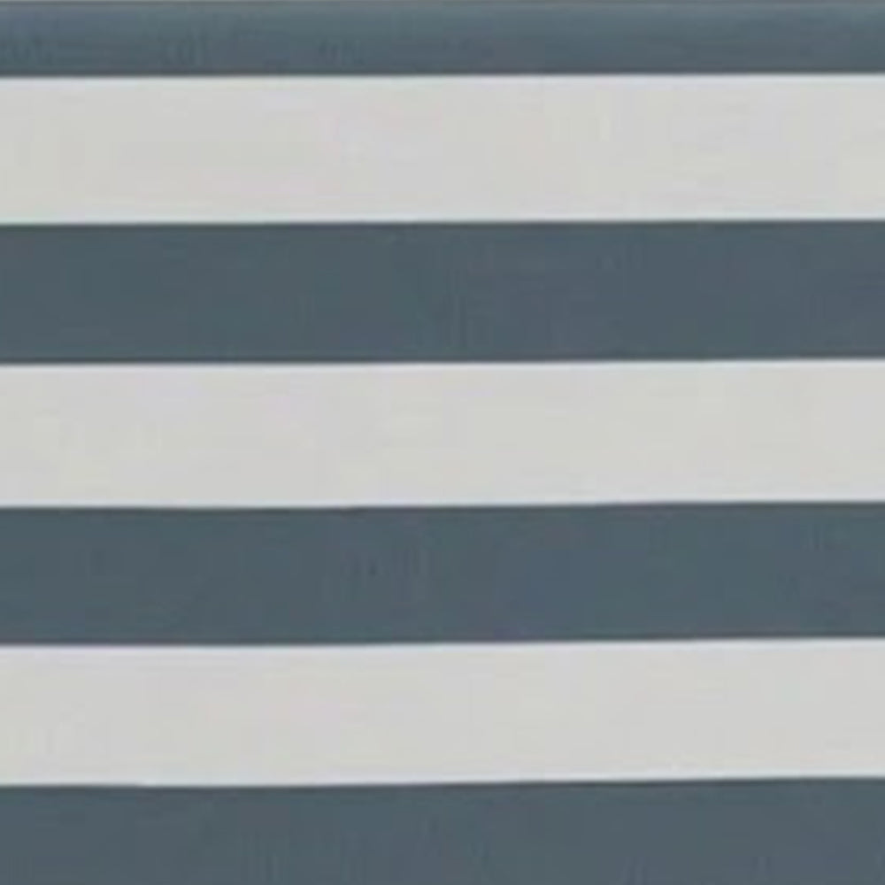 Blue and white cabana stripe tablecloth, breathable reusable cotton linen table cover for seaside and modern tables