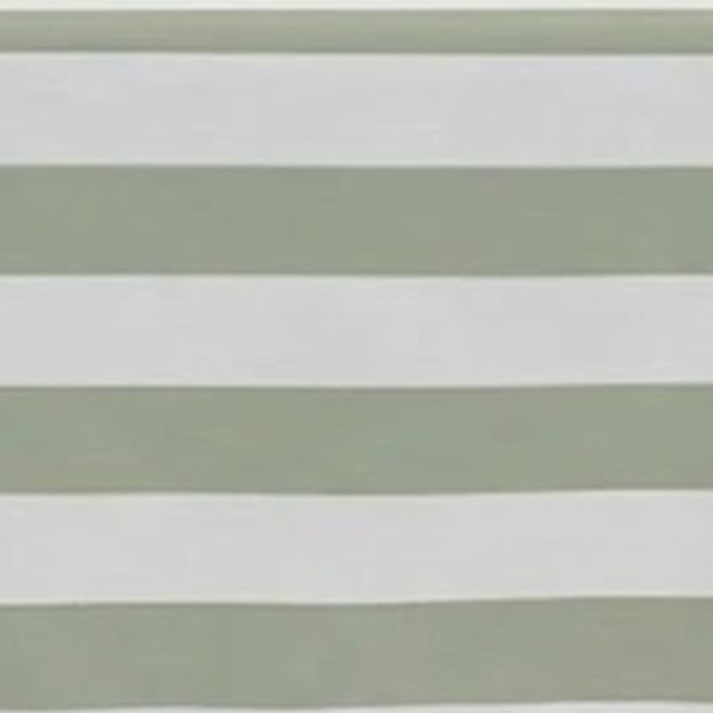 Soft sage cabana stripe tablecloth in cotton linen blend, eco-friendly reusable dining linen with relaxed coastal style