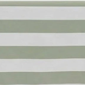 Soft sage cabana stripe tablecloth in cotton linen blend, eco-friendly reusable dining linen with relaxed coastal style