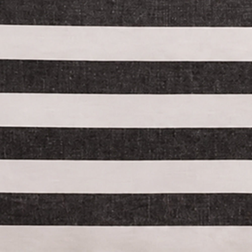 Woven cotton linen cabana stripe tablecloth offering a naturally soft texture and effortless modern table styling