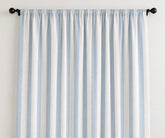 Pale blue vertical stripe curtains, washable 100% cotton window panels for bedroom and living room, ideal coastal farmhouse curtains and kitchen curtains