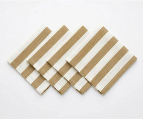 Mustard Stripe Dinner Napkins, Warm Table Linens for Fall Decor and Harvest Gatherings.