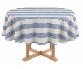 Round cotton striped tablecloth for dining table
