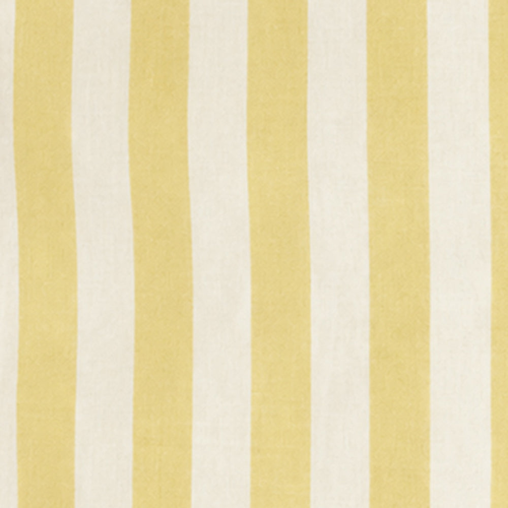 Butter yellow striped cotton curtains, washable cabana window panels