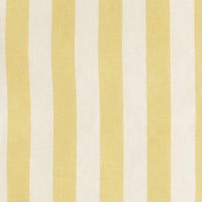 Butter yellow striped cotton curtains, washable cabana window panels