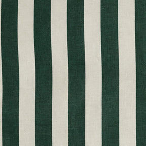 Dark green and white striped cotton curtains, washable cabana stripe window panels