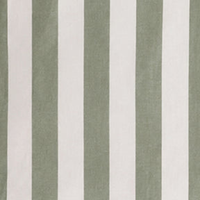 Sage green and ivory striped cotton curtains