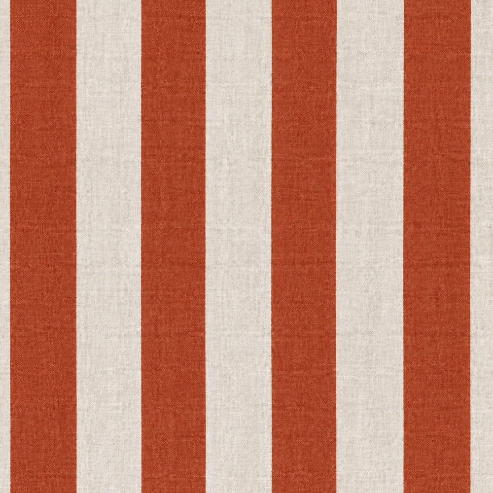 Terracotta vertical stripe curtains, washable 100% cotton window panels for bedroom and living room