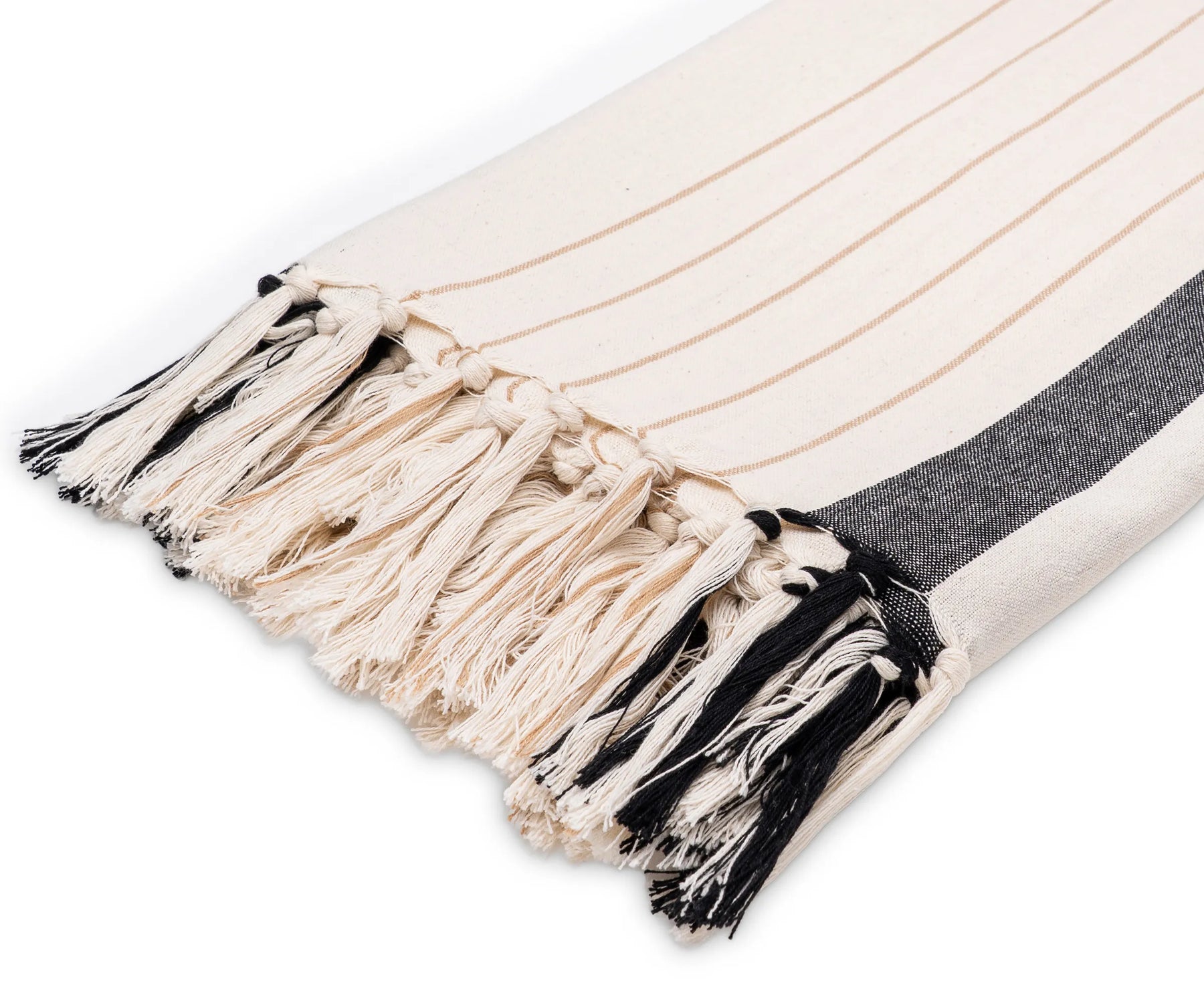 Breathable cotton throw with a striped design, finished for a clean and versatile look in any living space