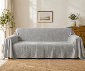 Reusable linen sofa cover crafted from premium natural linen for long-lasting furniture care.