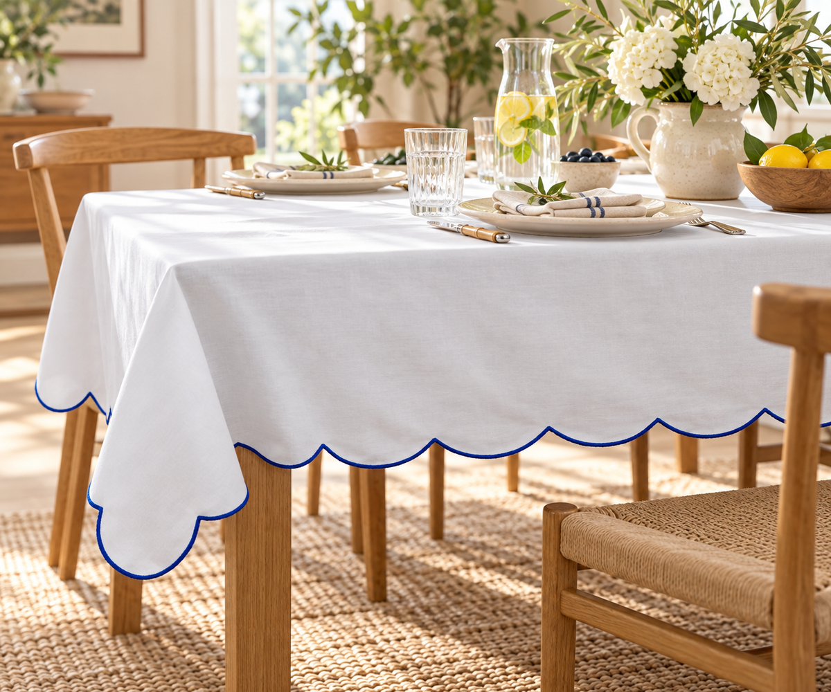 Blue and White Tablecloths
