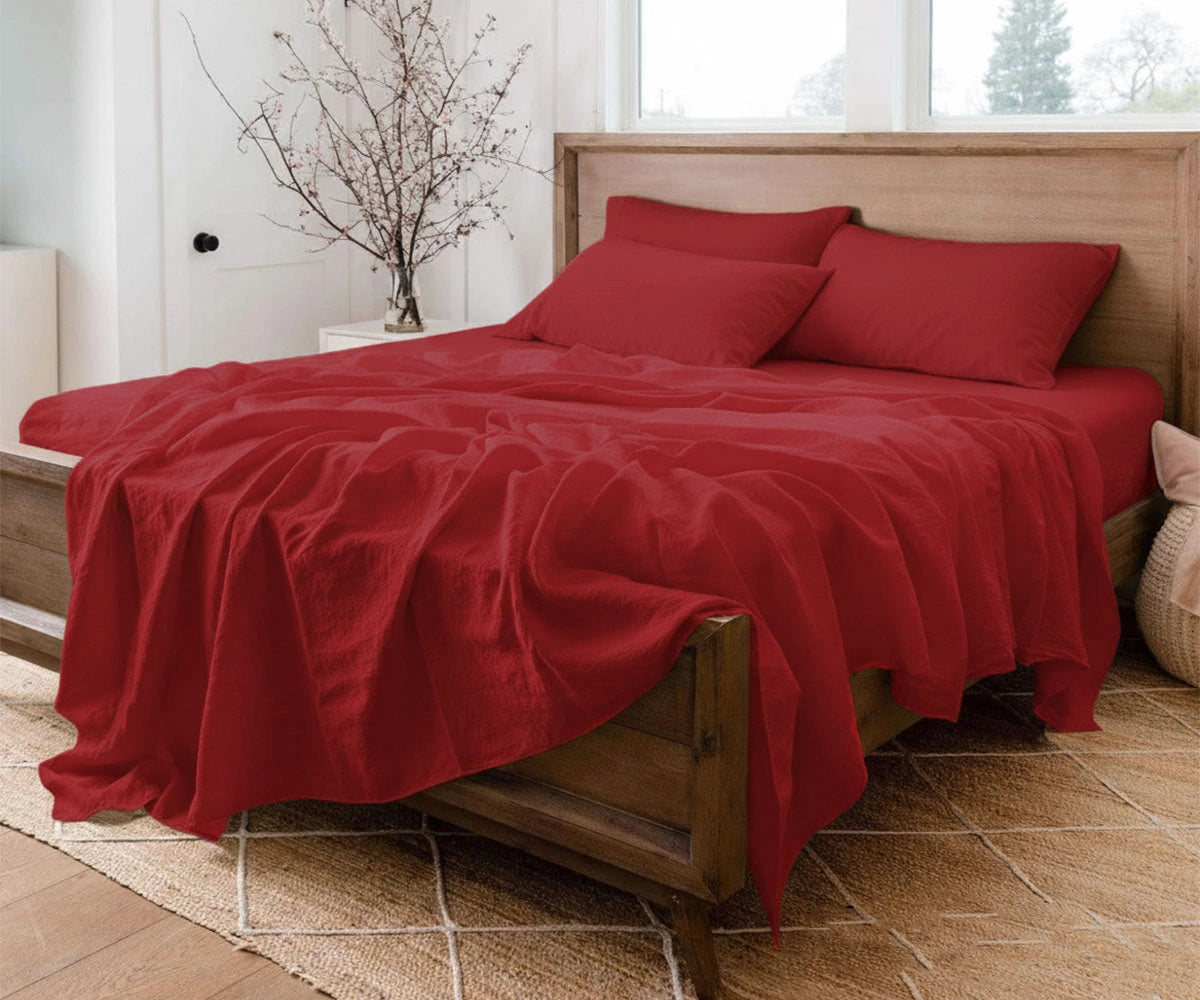 Cherry Red Sheet Set