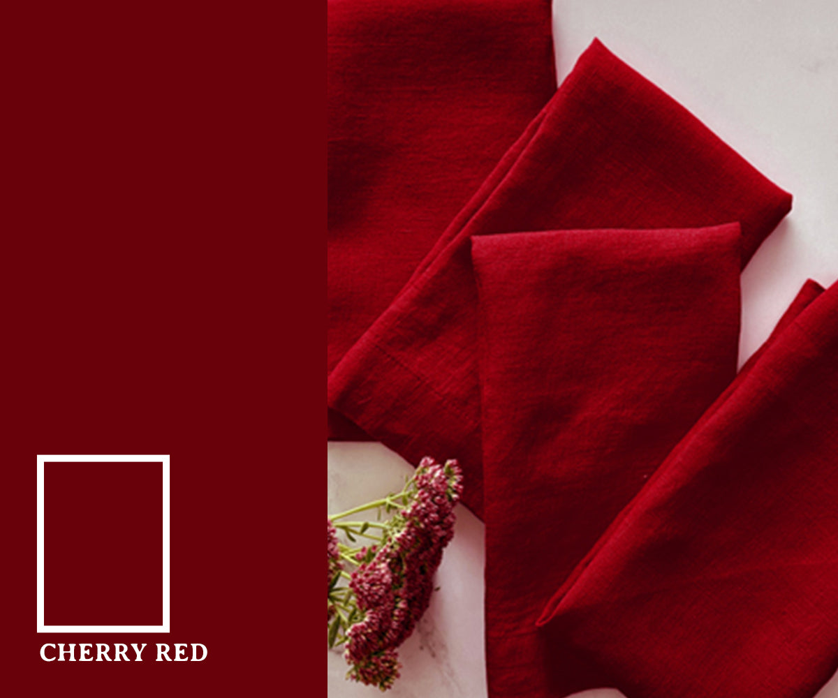 Cherry red napkins for dining table decor