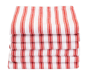 100% cotton striped tablecloth with vertical red stripes