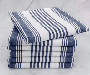 100% cotton kitchen towels with classic striped design
