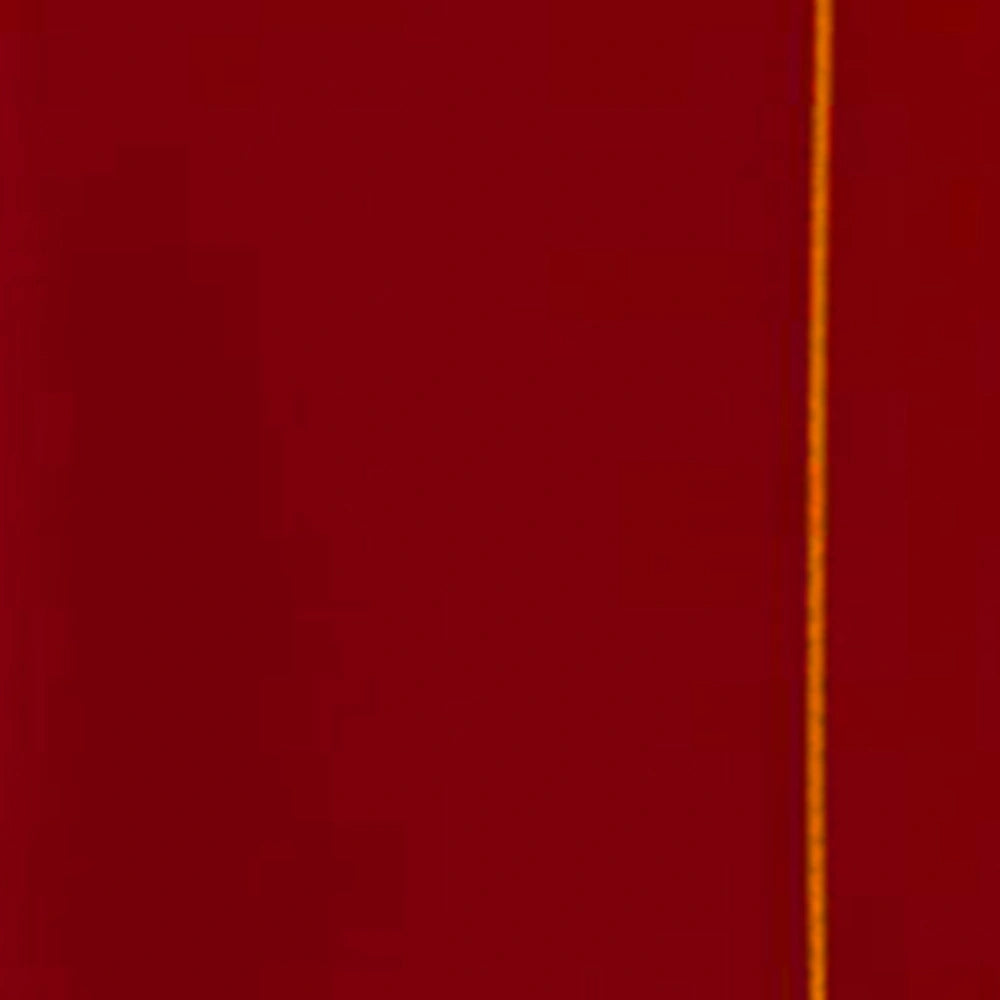 Solid red cotton cloth napkin shown flat with subtle embroidered edge, rich color dining table accent