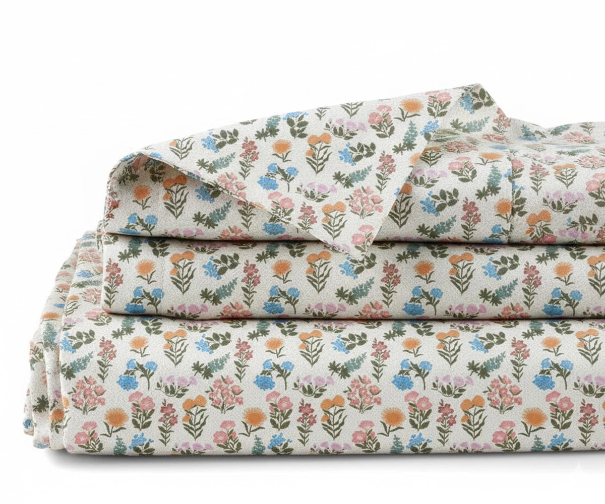 small floral print linen bedding set lightweight breathable flax linen sheets