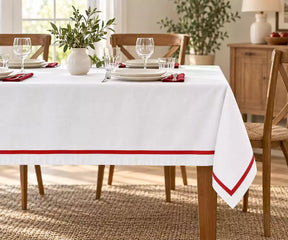 Cloth Tablecloth - Red Satin Border