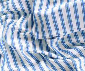 Soft blue and white cotton tablecloth for dining room