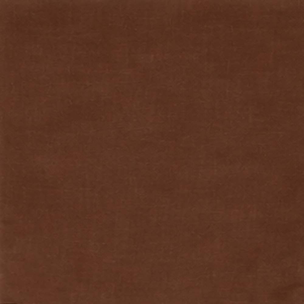 Close-up swatch of coffee brown signature linen fabric showing natural woven texture